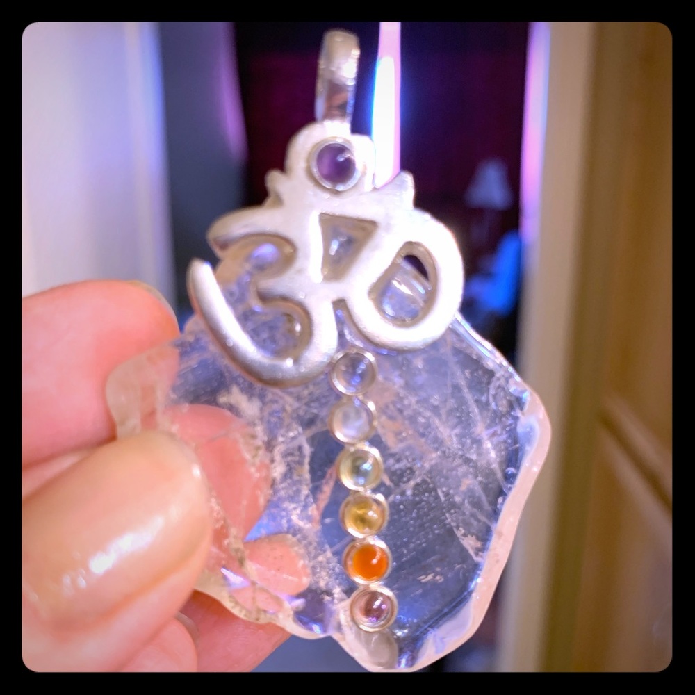 Om chakra crystal pendent